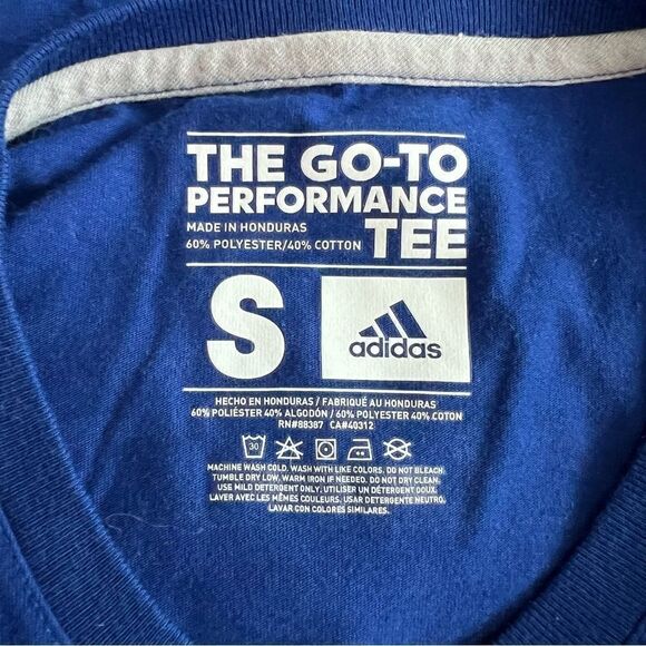 Adidas Blue Go To Performance Tee Size S - Picture 4 of 4